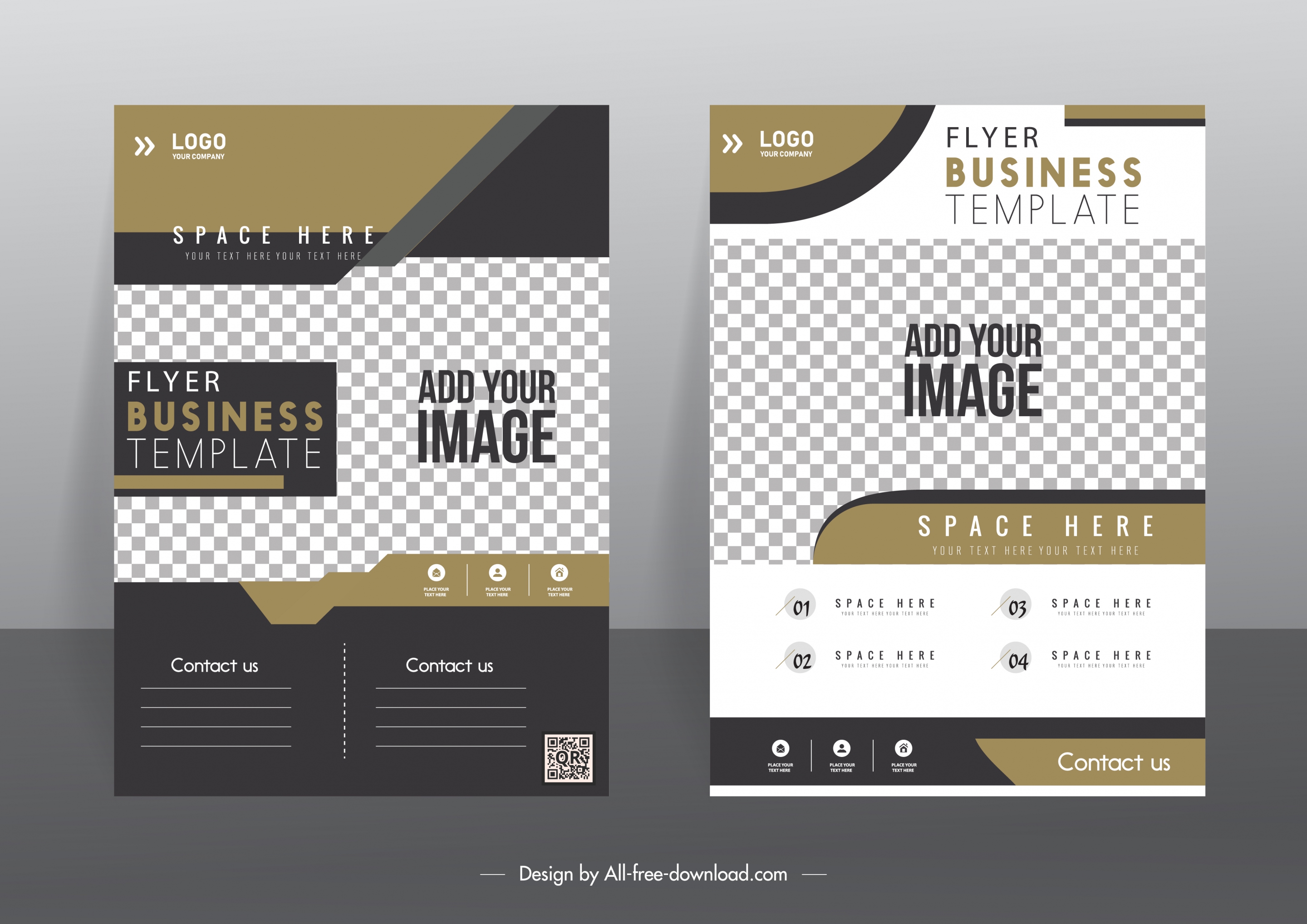 corporate flyer template elegant modern checkered decor