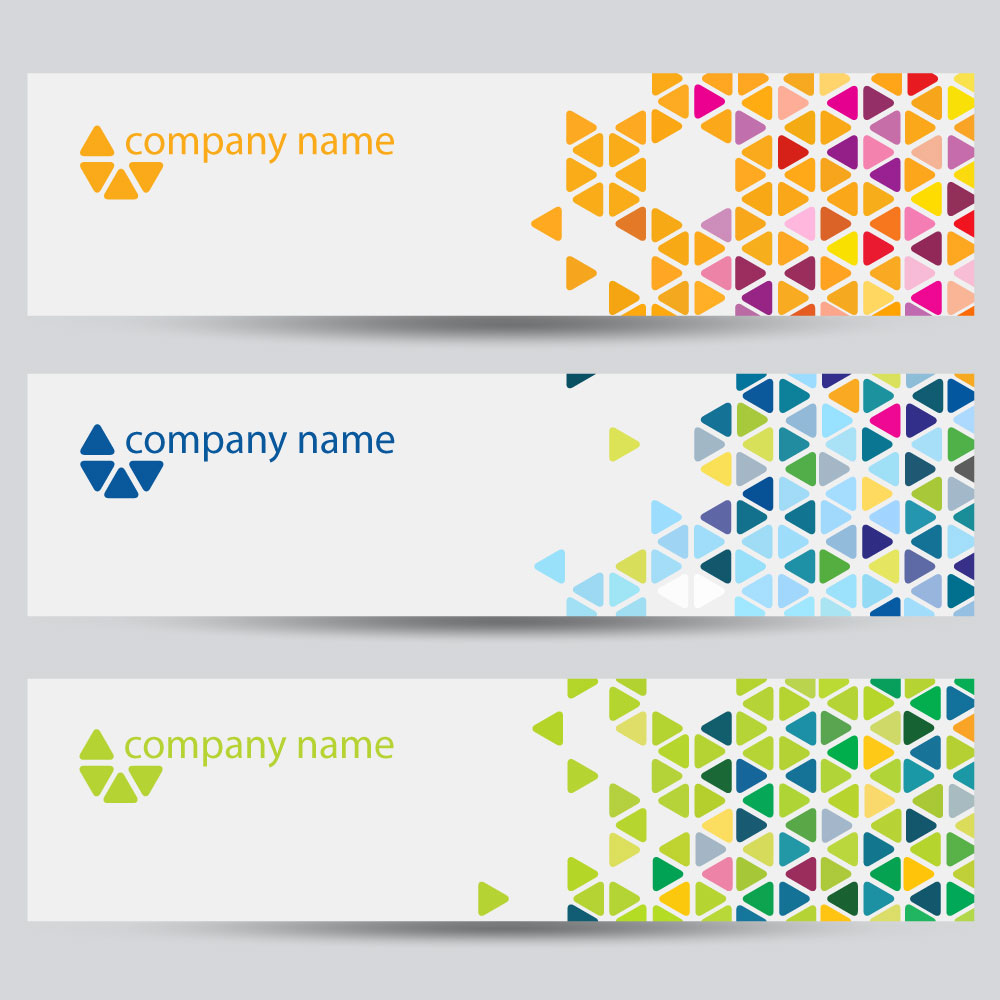 corporate identity horizontal banner sets with colorful background