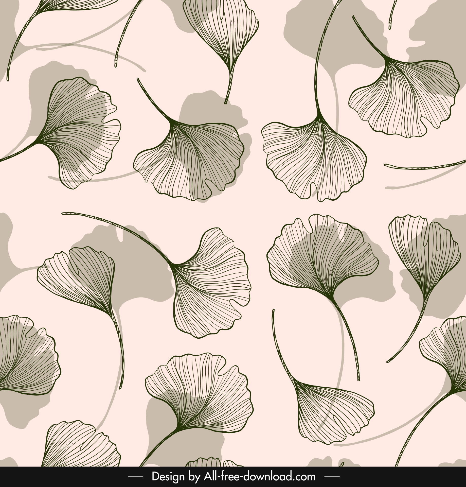 leaf pattern template flat handdrawn classic