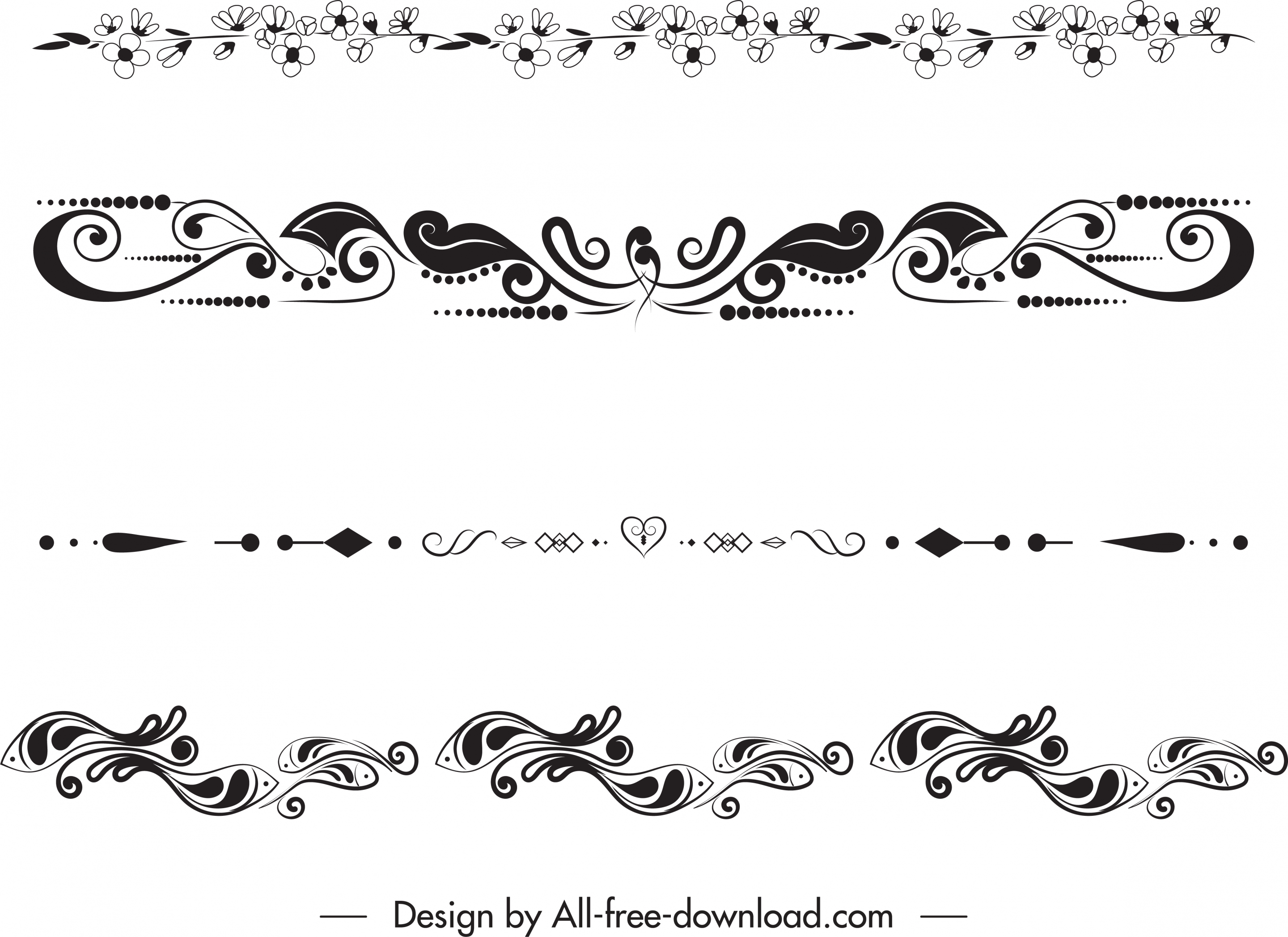 border decorative templates elegant classical symmetric repeating shapes