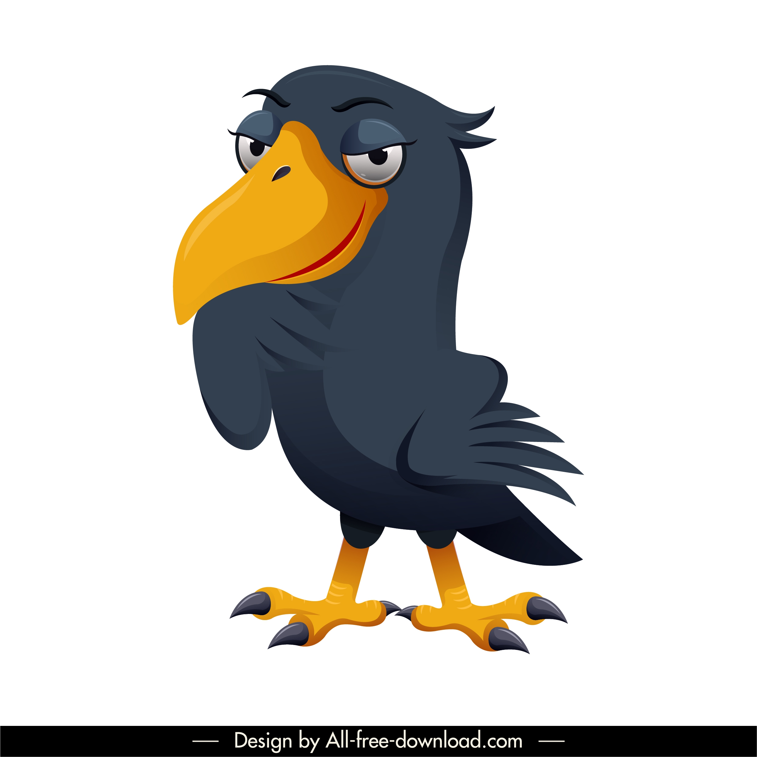 raven icon funny cartoon character sketch