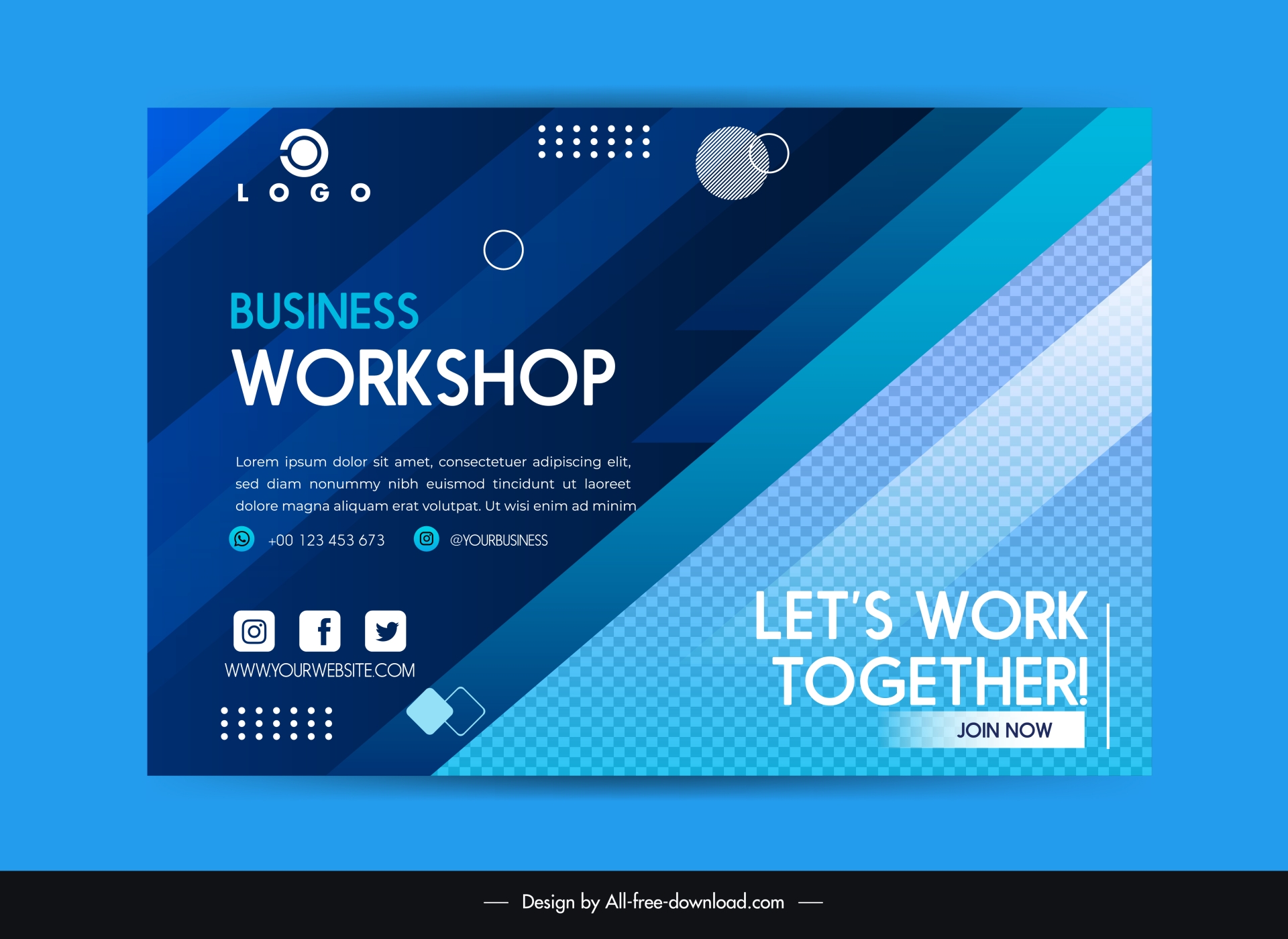 business banner template modern contrast geometry