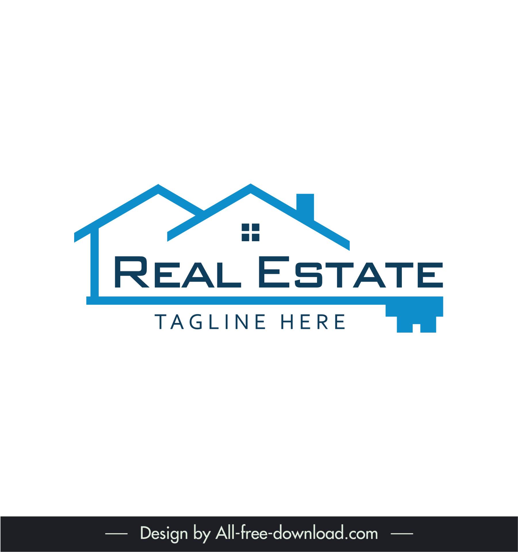 real estate logotype house texts sketch modern flat design