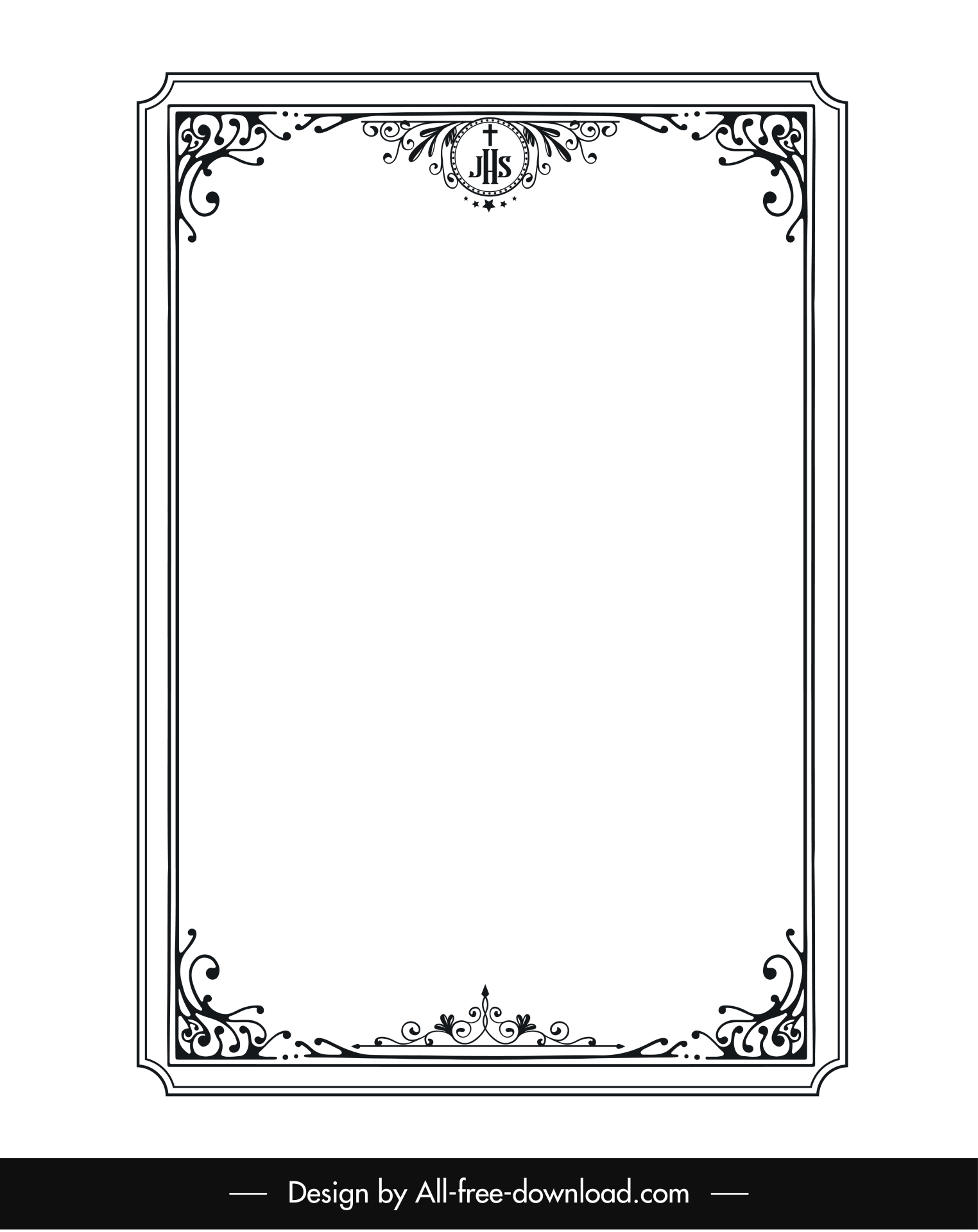 christian border ornament template elegant symmetrical decor