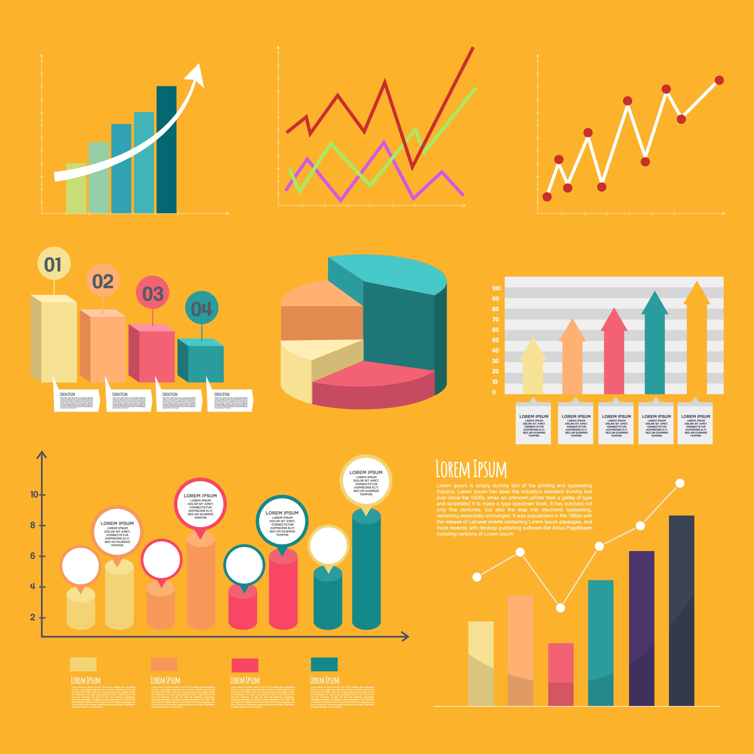 graph design elements various multicolored shapes