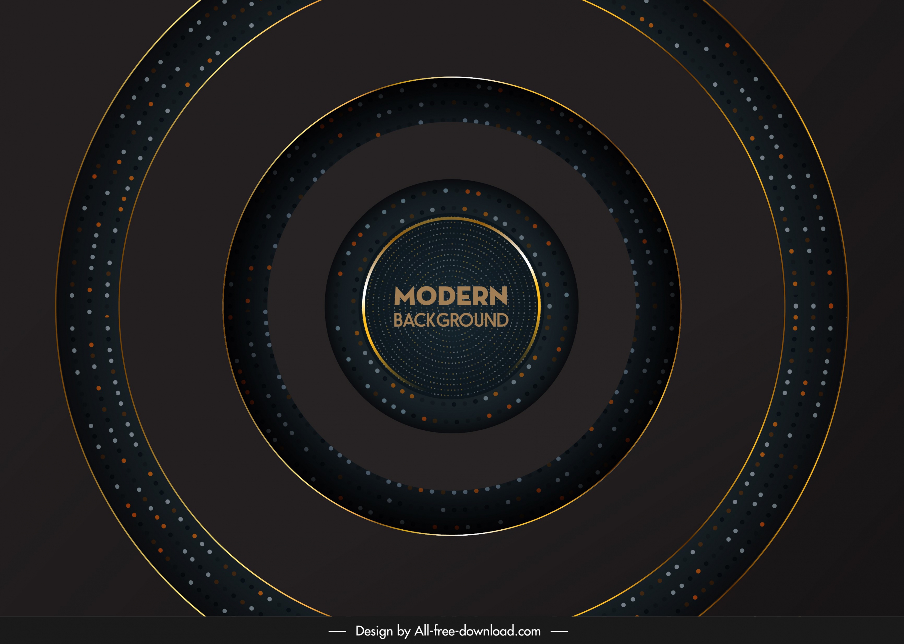 decorative background modern dark dynamic concentric circles