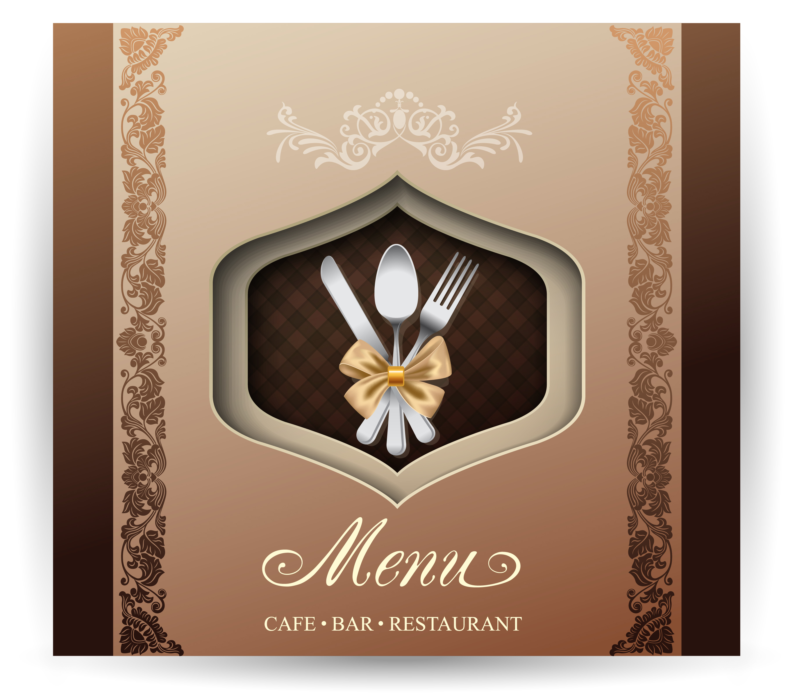 cafe bar restaurant menu with classical border