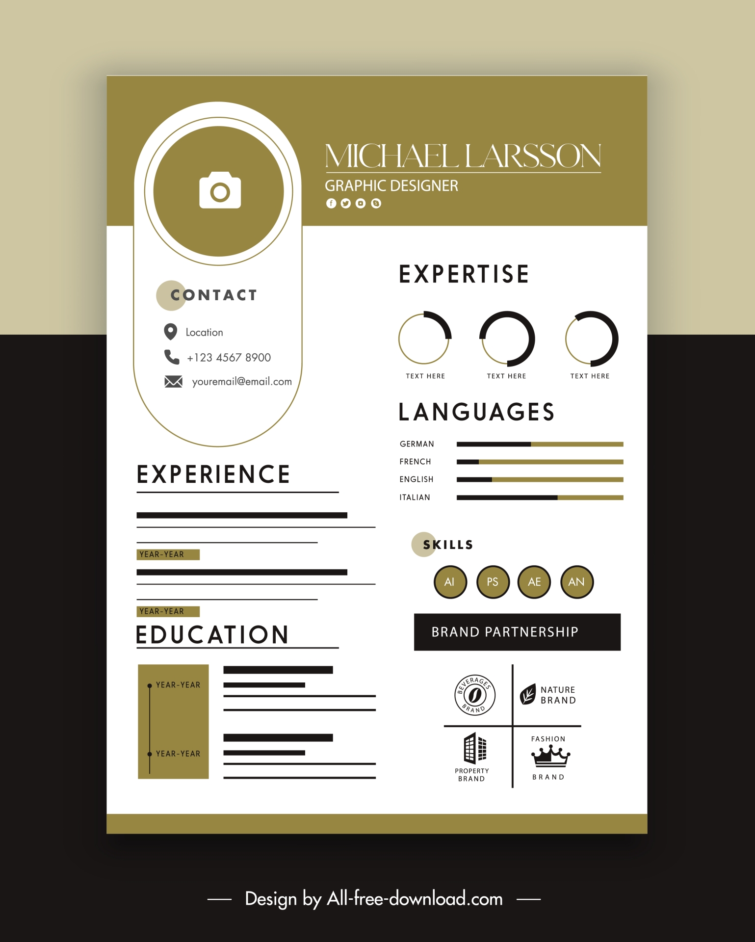 graphic designer cv template elegant flat modern