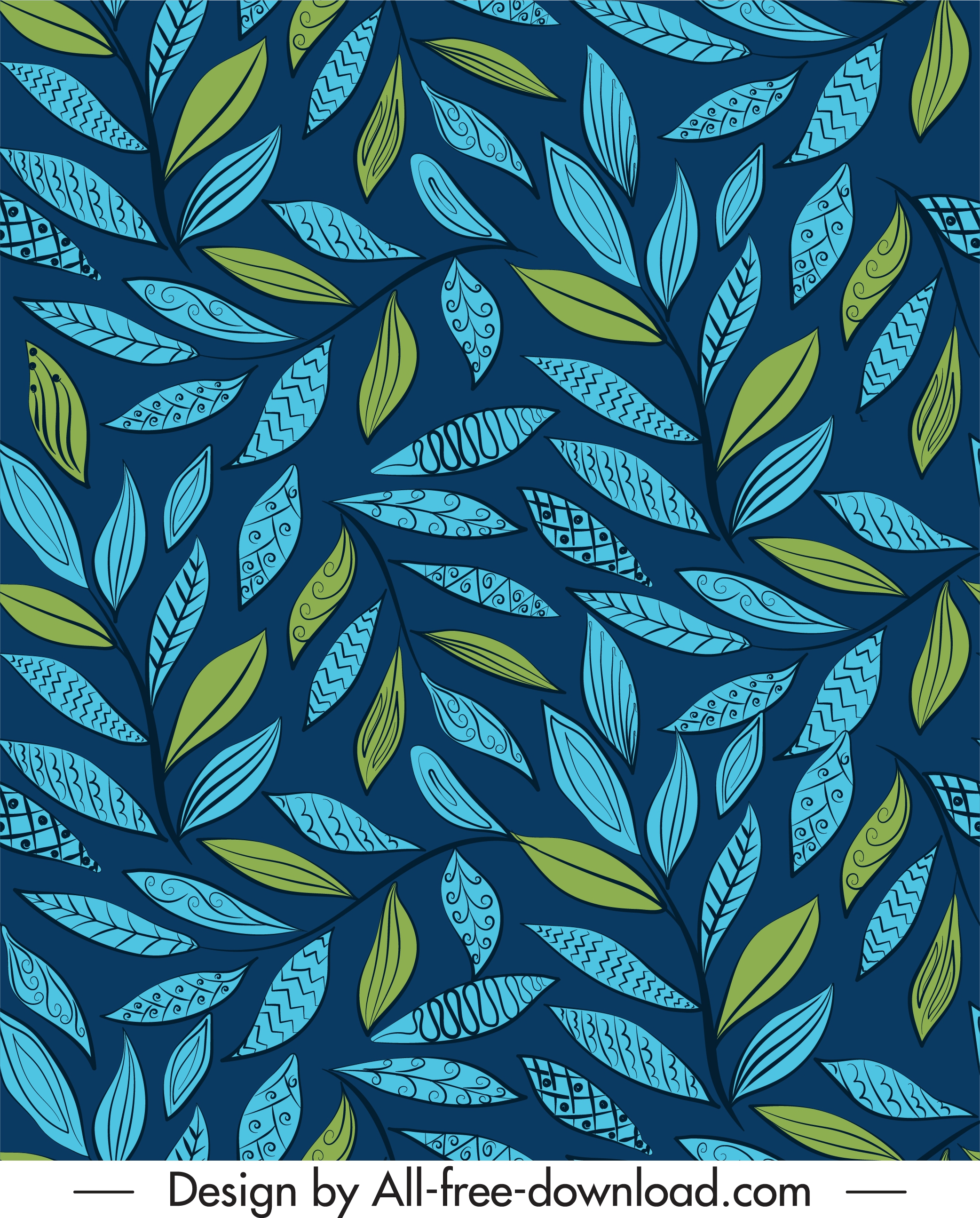 leaf pattern colored flat classic decor