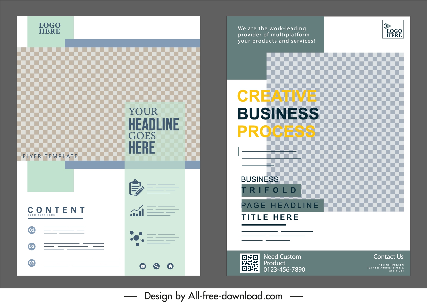 corporate flyer templates bright modern checkered decor