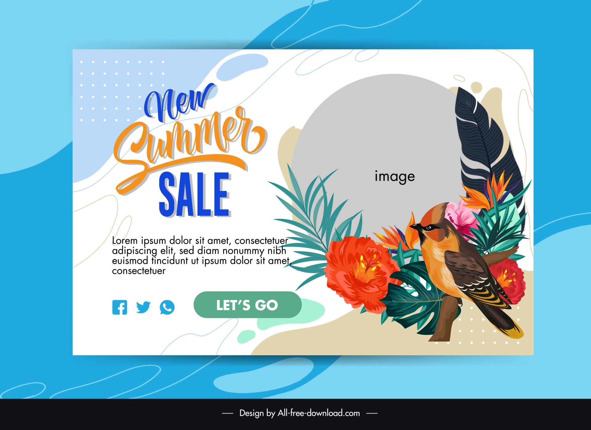 summer sale banner template elegant nature elements