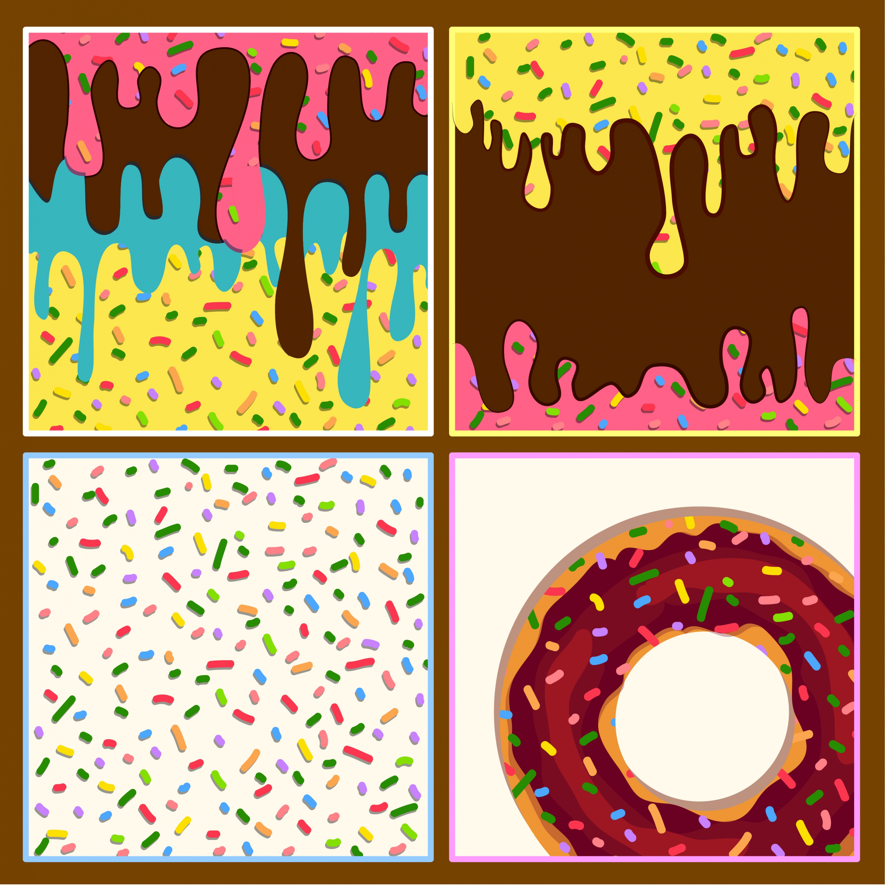 confectionery background colorful melting objects decor square isolation