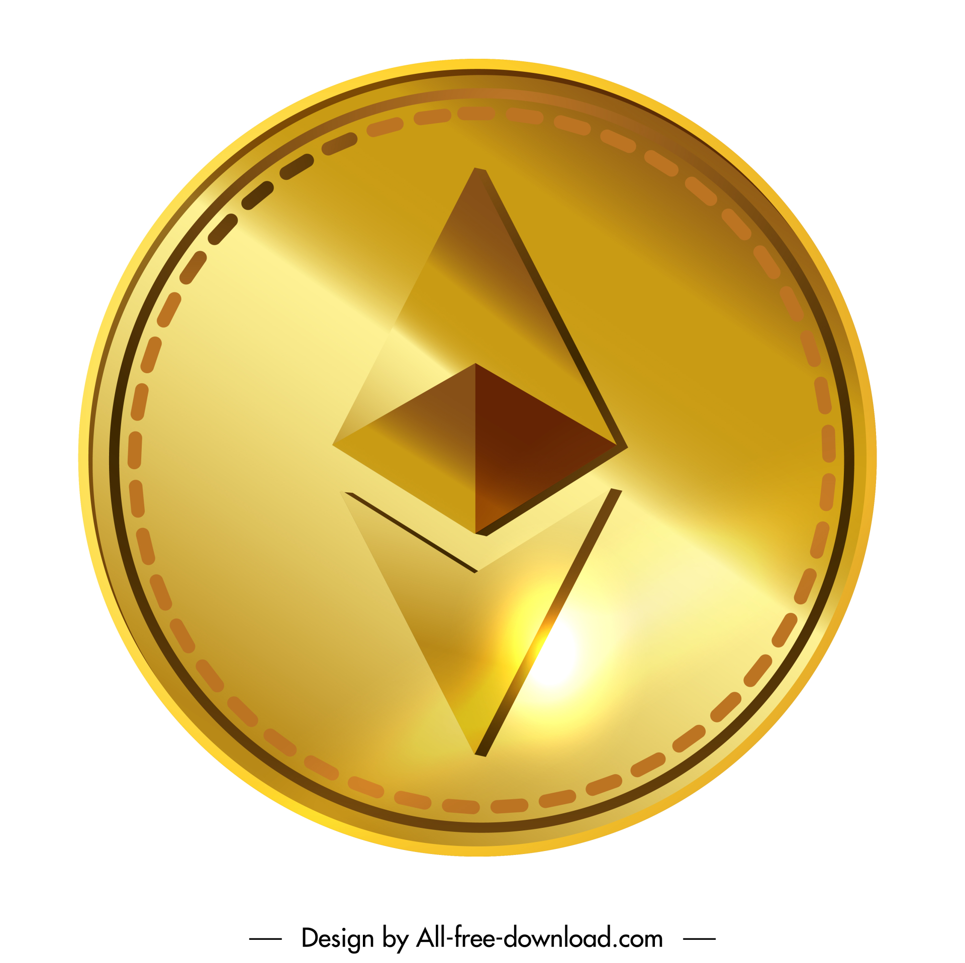 ethereum coin icon luxury golden design