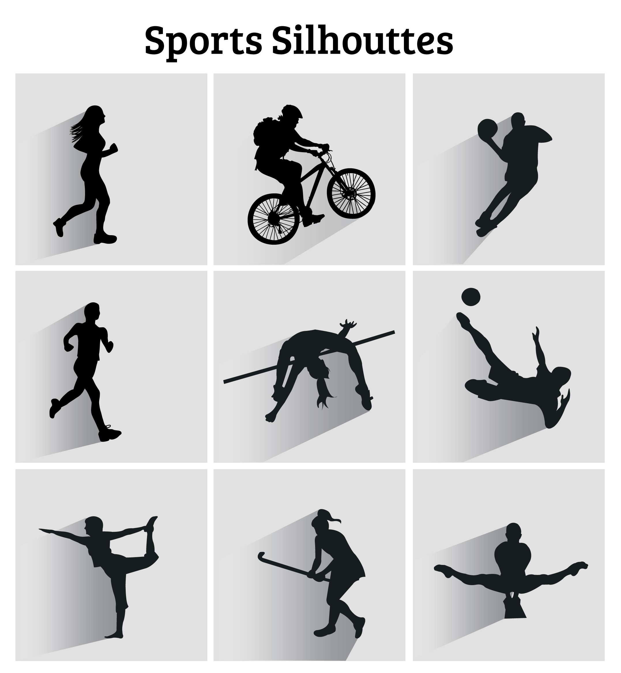 vector illustration of sports silhouttes icons