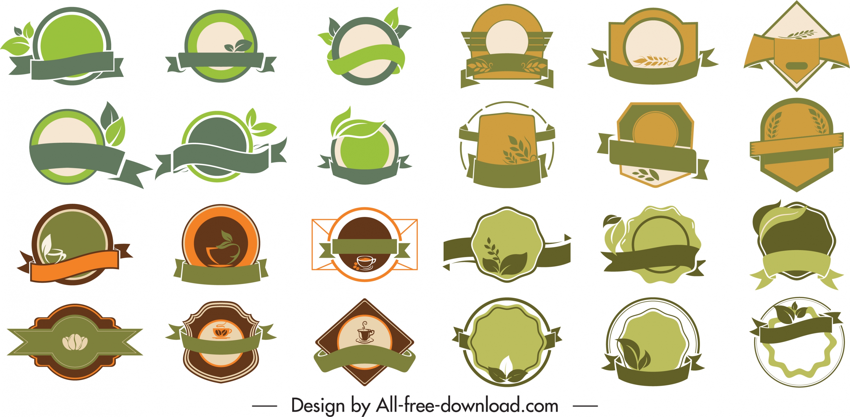 eco labels templates collection classic flat shapes