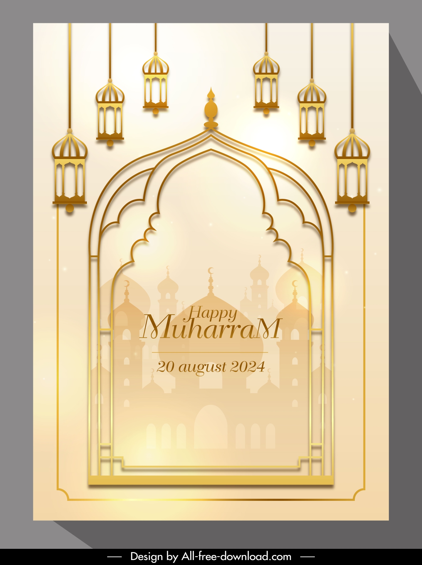 muharram poster template elegant symmetric muslim elements 