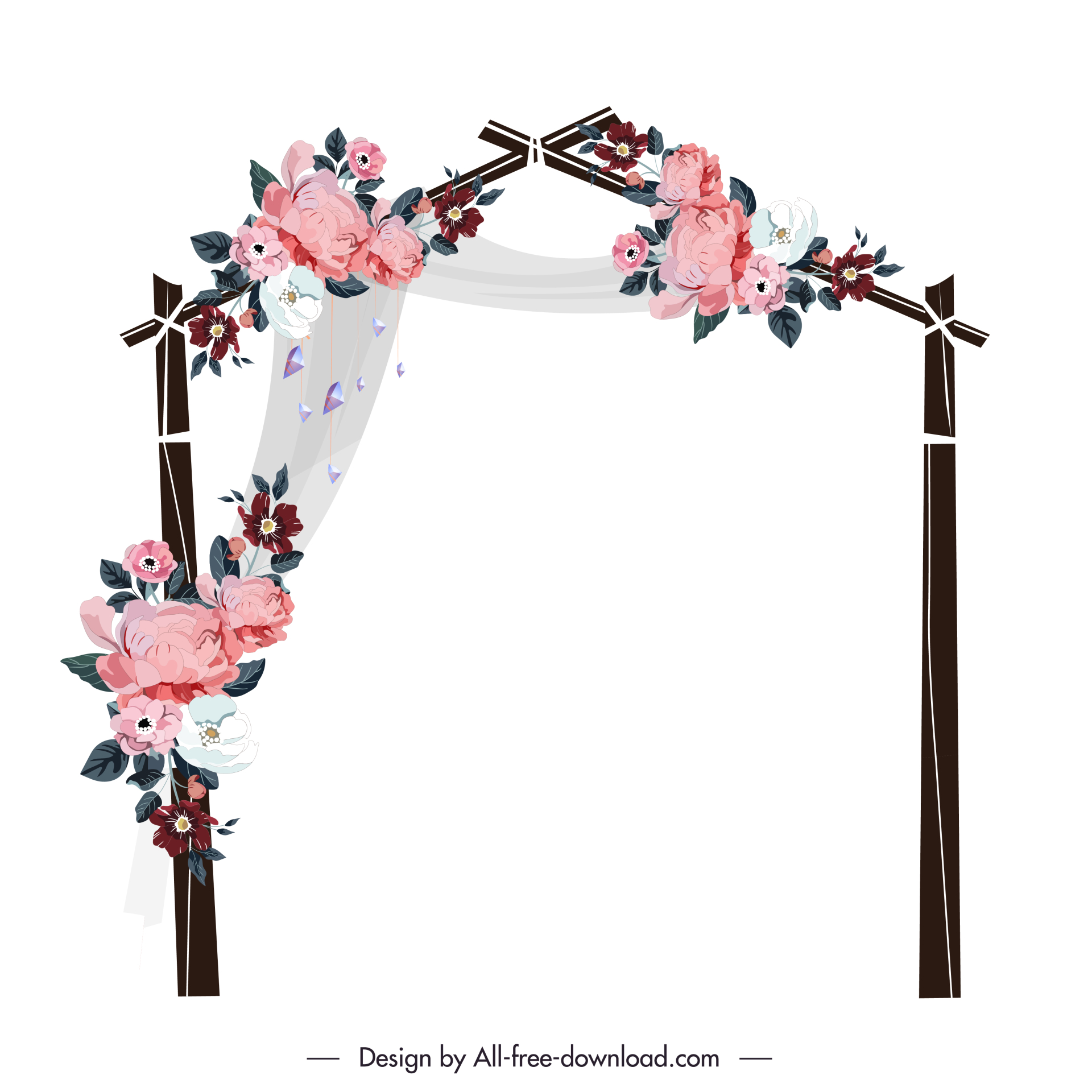 wedding arch template elegant classical flora decor