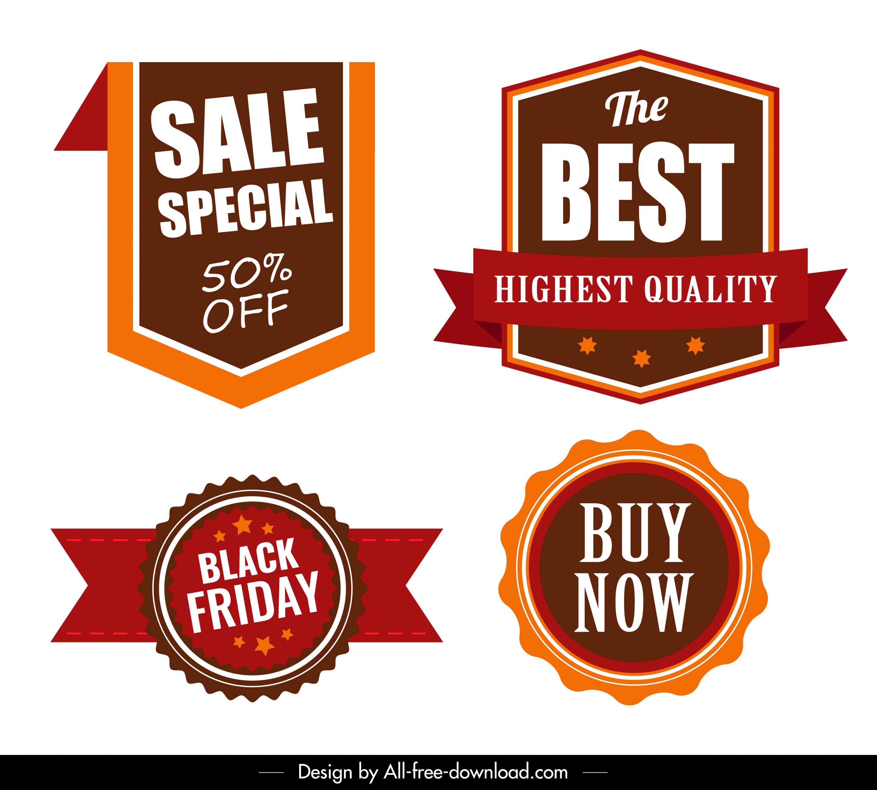 sales badges templates modern flat 3d shapes