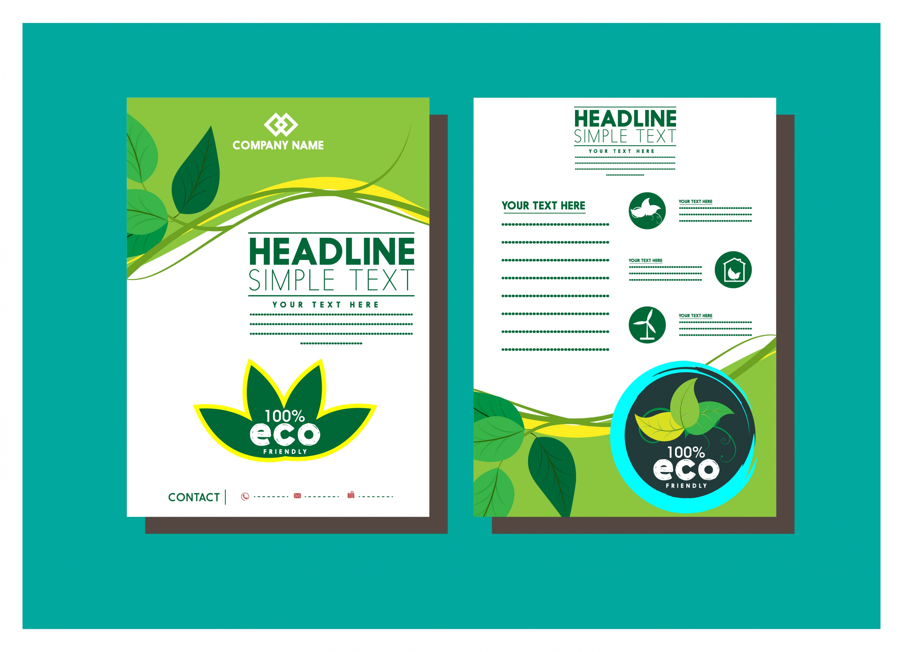 business flyer templates eco green leaves style