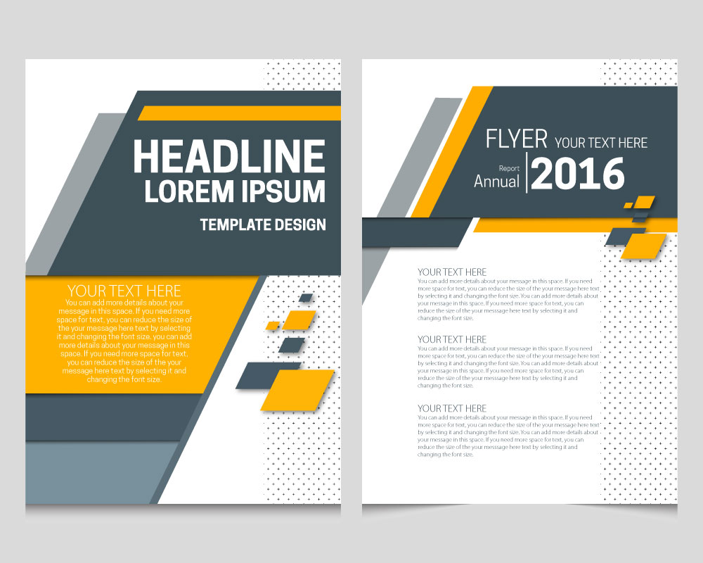 annual report flyer template on abstract modern background